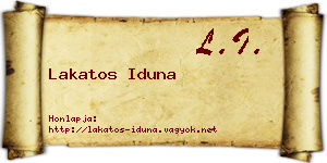 Lakatos Iduna névjegykártya